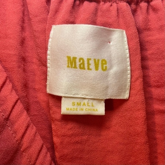 Anthropologie Maeve Off the Shoulder Short Sleeve Coral Pink Blouse Top Small - Picture 7 of 7